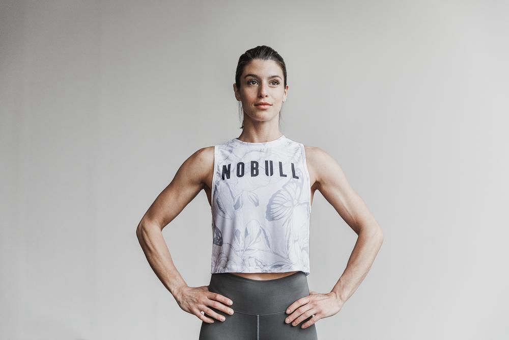 NOBULL Majice Bez Rukava Ženske - Nobull Muscle Crne / Bijele (309415-FWZ)